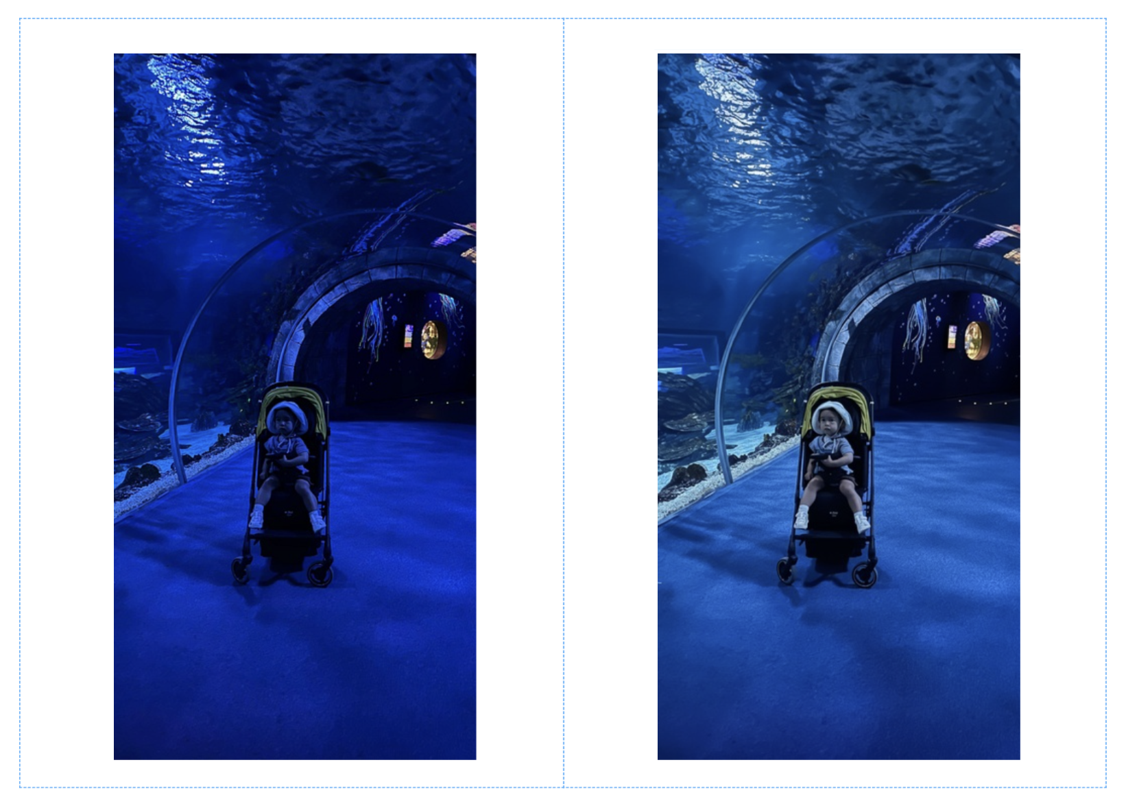 Photo enhancement before and after