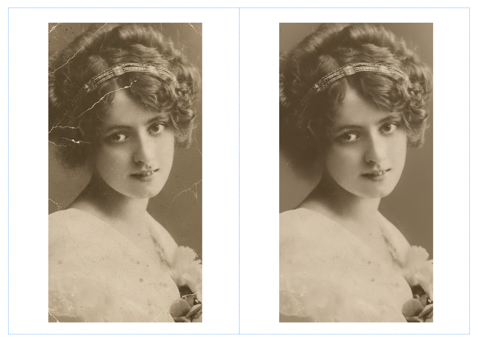 Photo restoration before and after